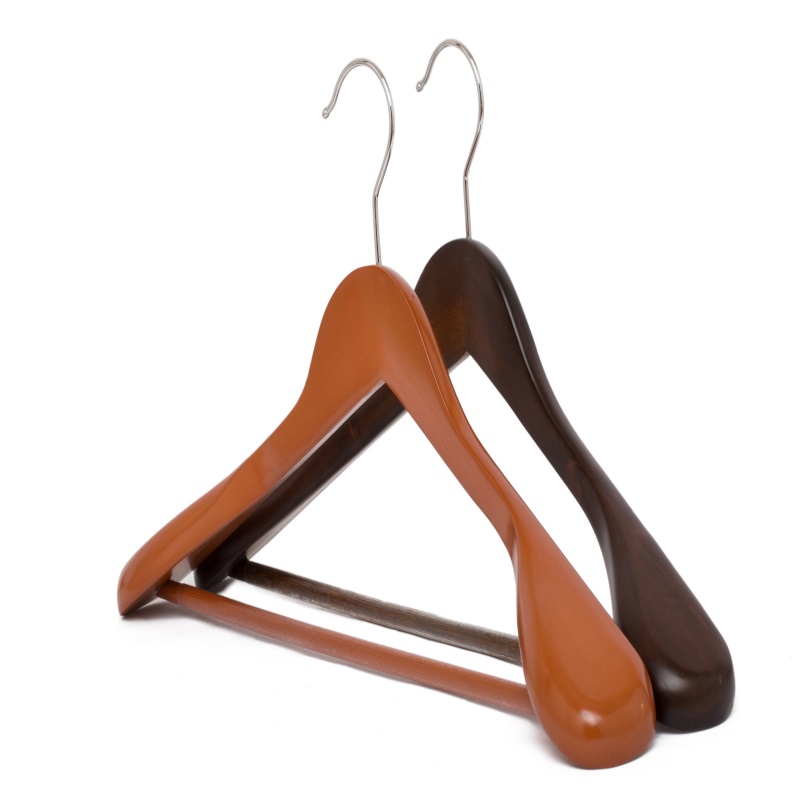 Wholesale suit hanger supermarket clothing store wide shoulder wooden hanger