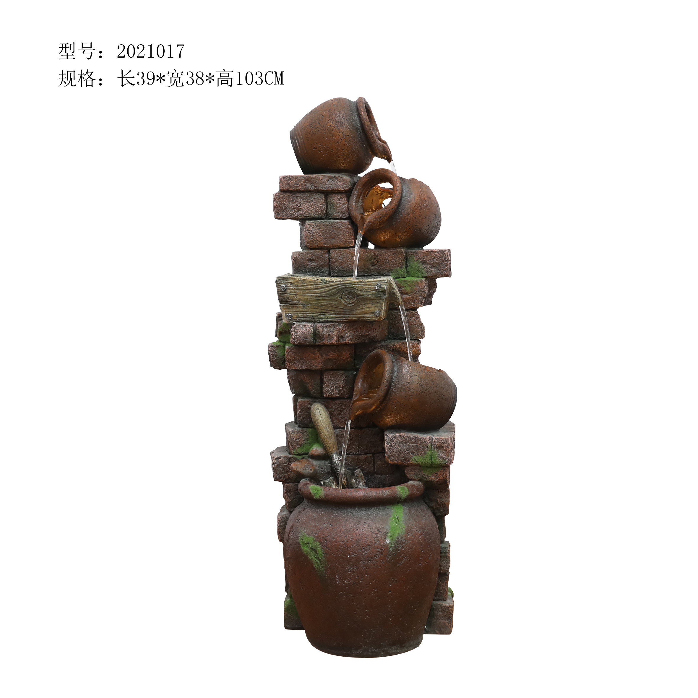 polyresin water fountain for garden decoration