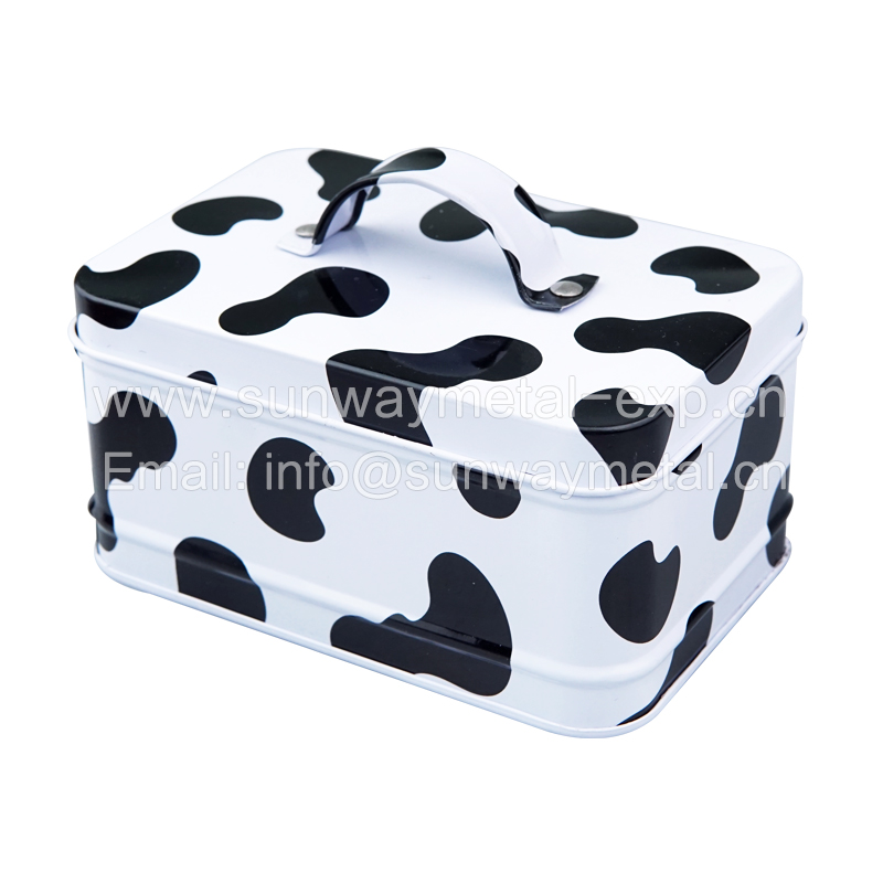 Pencil case tin box with handle stationery Storage