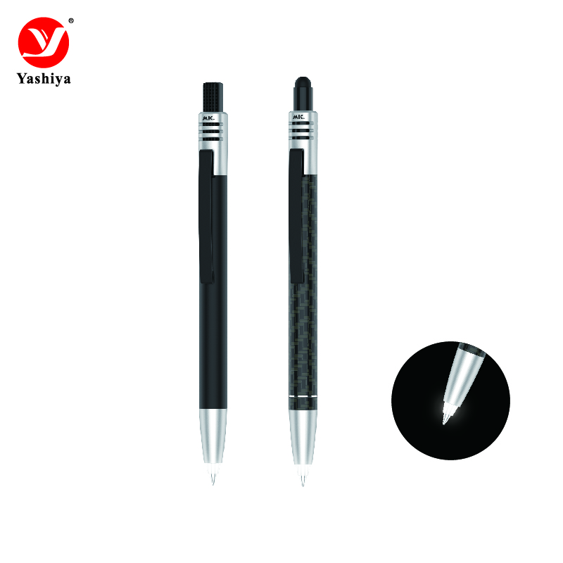 Asia stationery SYL8022 aluminium stylus ball pen with light at the tip
