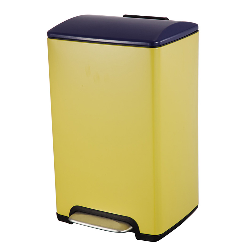 Custom guangdong 15L household stainless steel rectangular pedal trash can for kitchen
