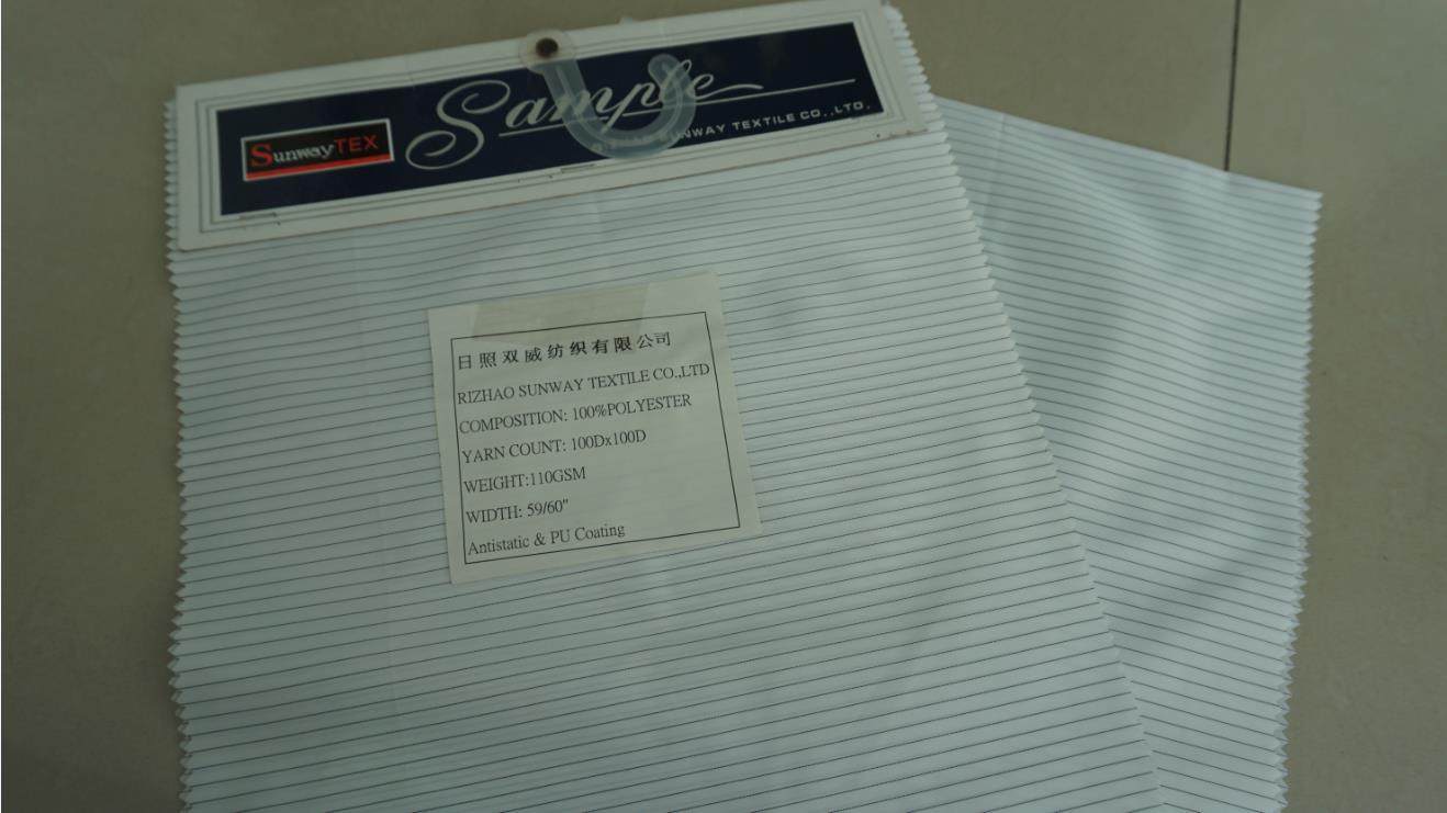 100%POLYESTER 110GSM Antistati&PU Coating