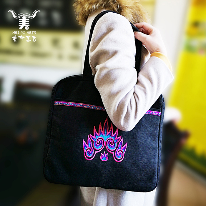 Embroidery craft business briefcase waterproof Oxford cloth conference bag document storage bag can be customized brand pattern office computer bag