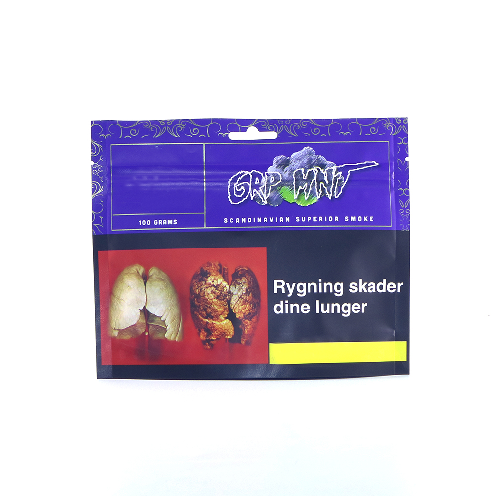 Stand up zipper tabacco bag according custom