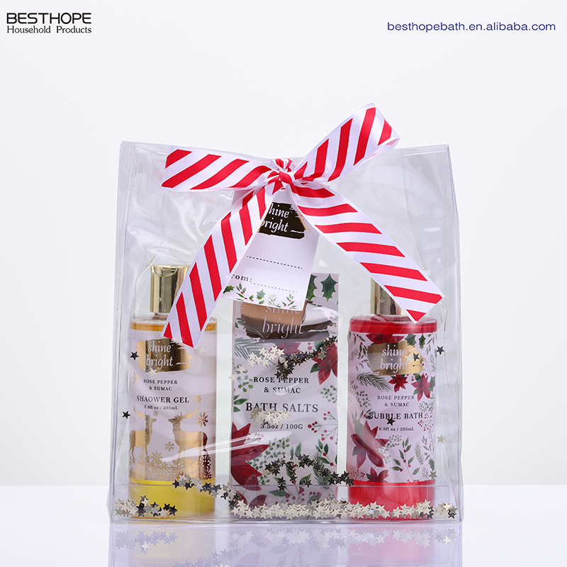 Custom shower gel bubble portable voltage bag bath set