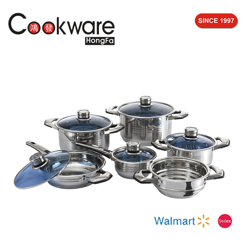 12pcs Stainless Steel Cookware Set