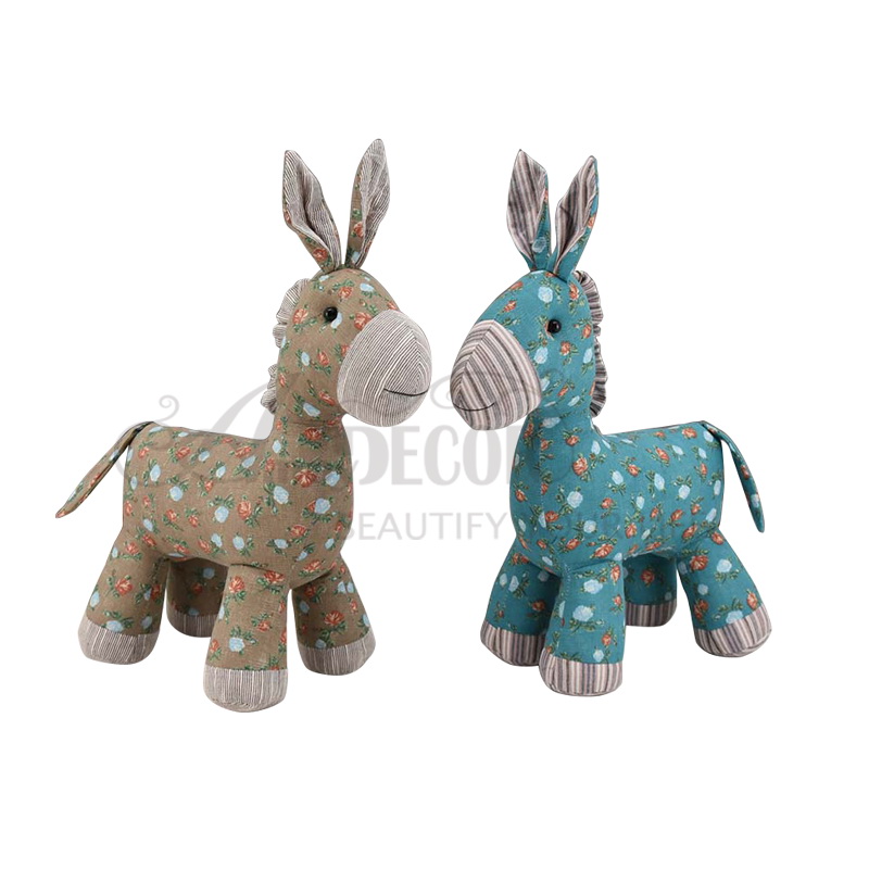 2asst. Fabric Standing Donkey W/Four Legs
