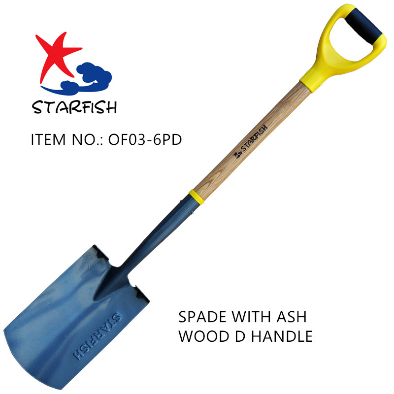 Spade Shovel With Ash Wood D Handle