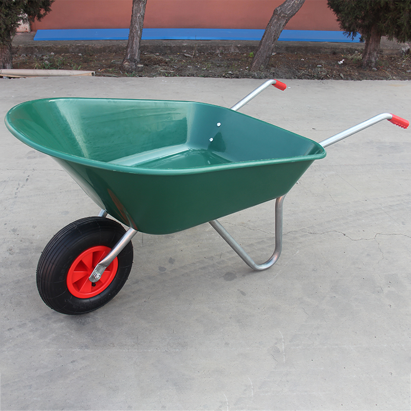 Wheel barrow with plastic tray