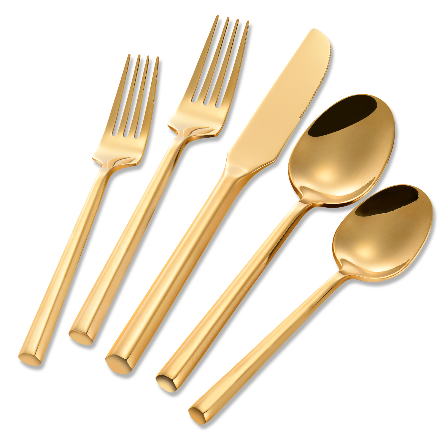 Stainless Steel Knives Spoons Forks Matte Polished Modern Elegant Silverware Flatware Lianyu Cutlery Set