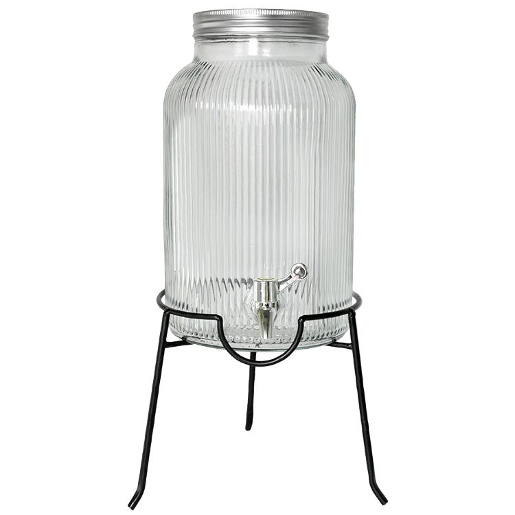 Beam glass dispenser with iron stand