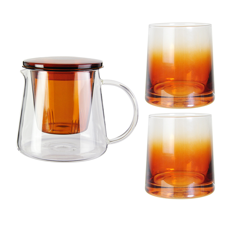 Borosilicate glass teapot with filter and lid