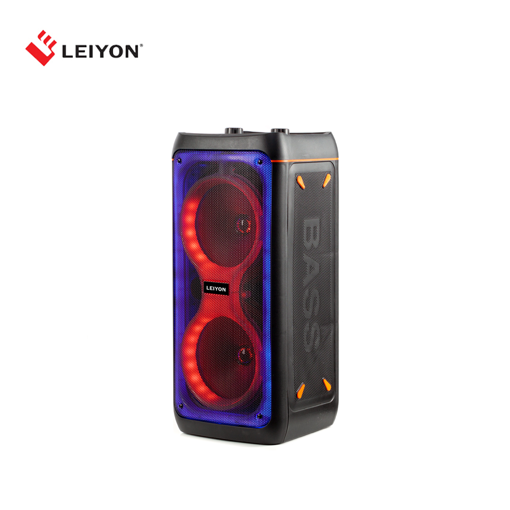 16W Double 8" RHYTHM RGB LIGHT Bluetooth Speaker 08D08 Portable Wireless Bluetooth PA Speaker