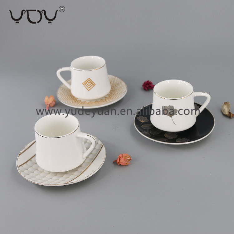 Custom logo design wholesale price 90cc new bone porcelain tea cup and saucer