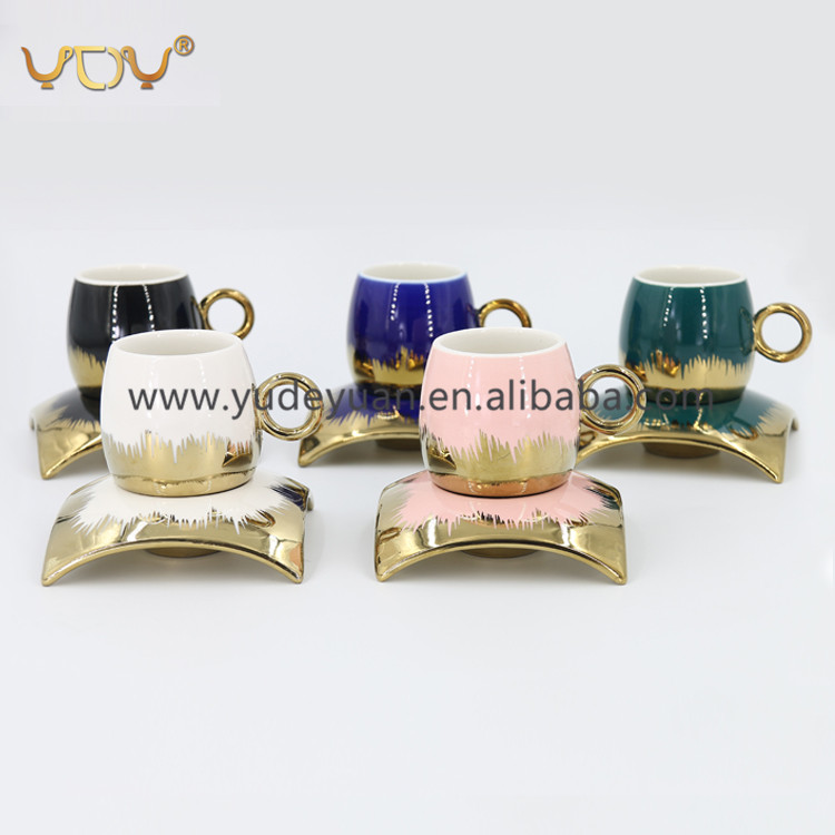 Bulk China New Design Modern Style Coffee Ceramic Personalized Tea Cup Saucer Set