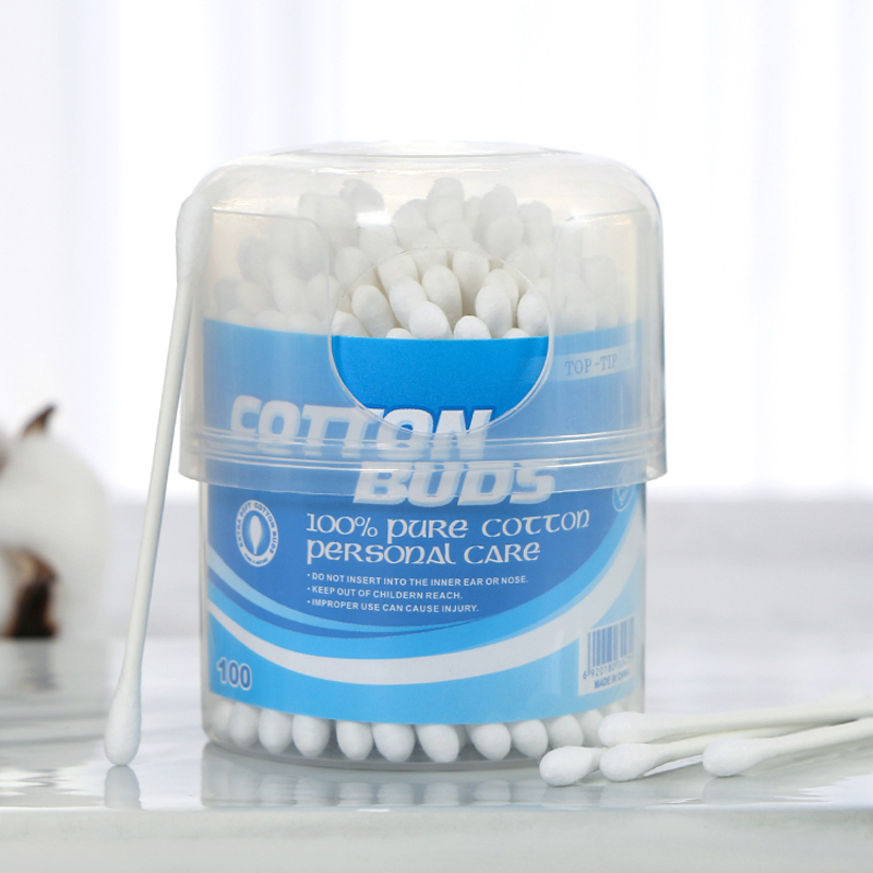 #1 A Paper cotton buds in round canister