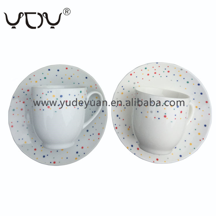 Wholesale custom design logo fine porcelain ceramic coffee tea cups & saucers