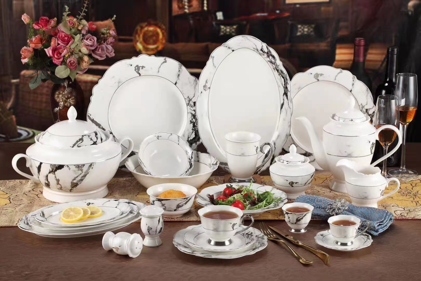 New bone china dinnerware tableware dinner set