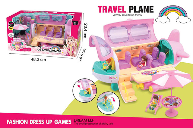 Airplane play house set(with boy,girl,desk and chair accessories)