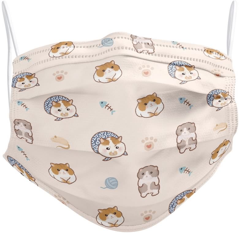 3 Ply Disposable Medical Face Mask Cartoon Cat (EN14683 Type I, Ear-loop, Kids Size)