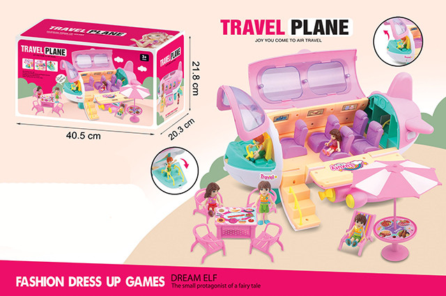 Airplane play house set(with girls,desk and chair accessories)