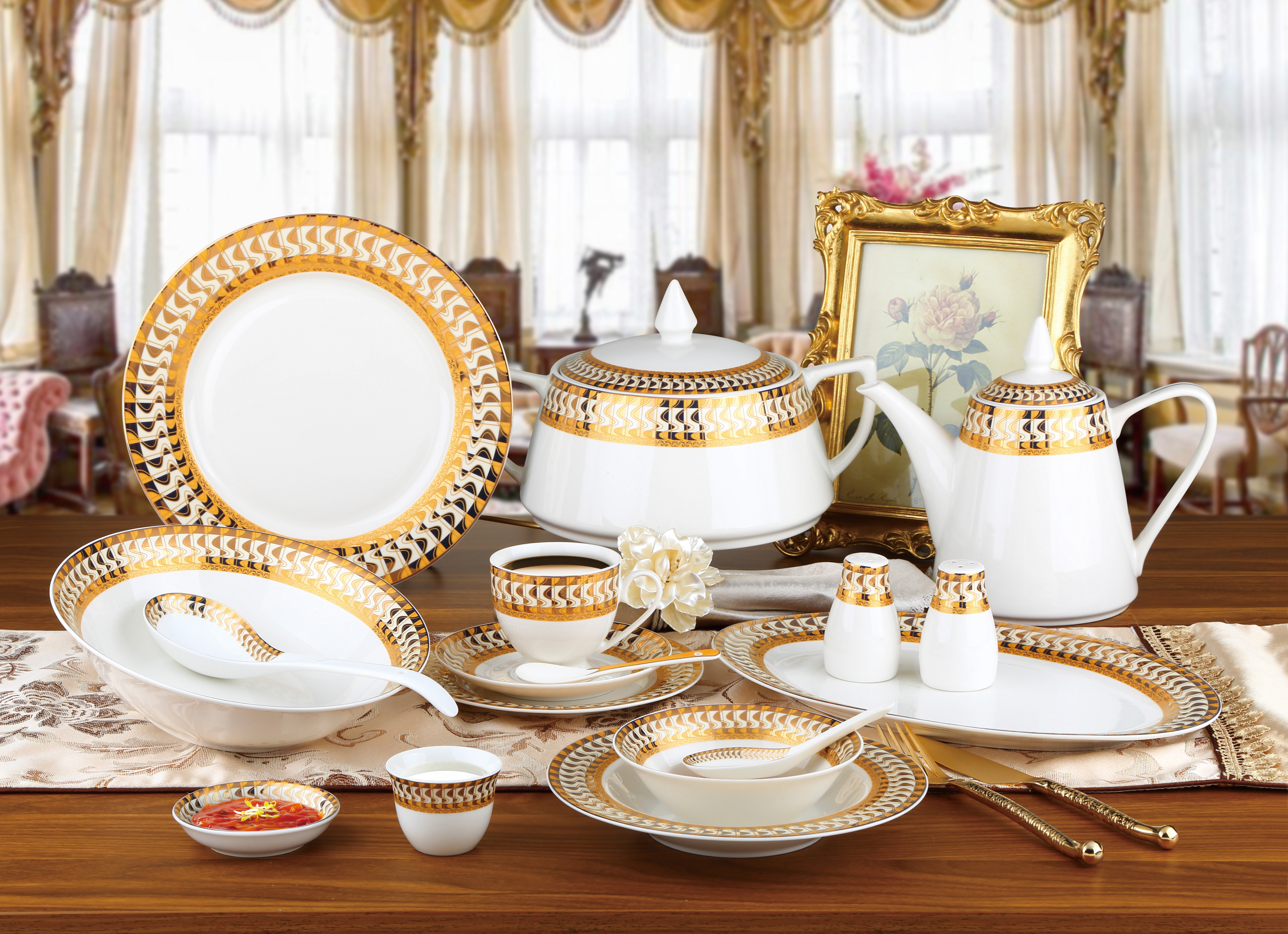 New bone china dinner set dinnerware tableware