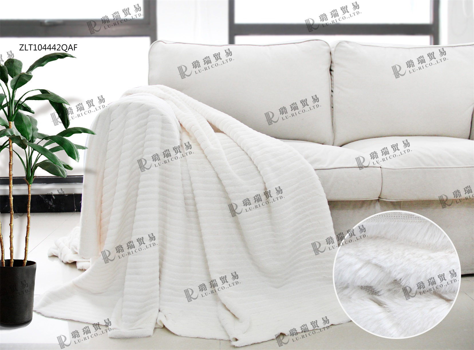 Jac rabbit fur throw/blanket