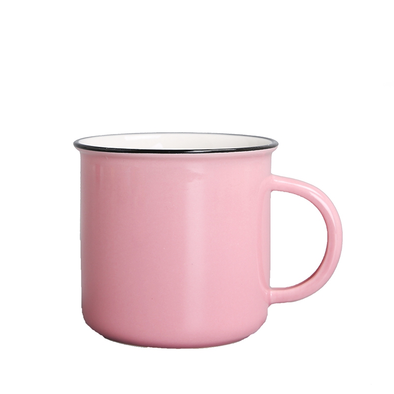 Pink colour ceramic cup