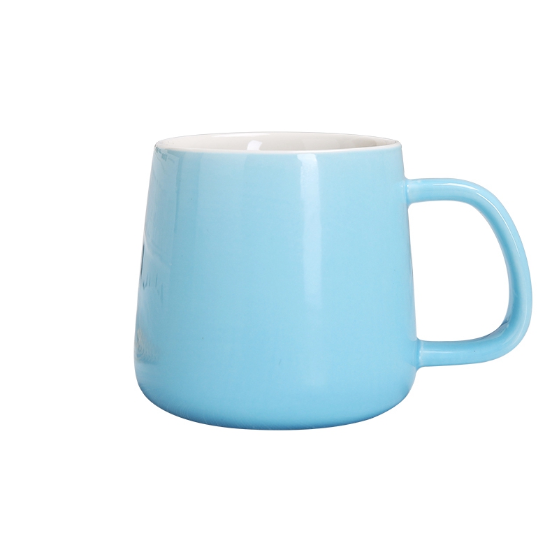 Matte blue ceramic cup
