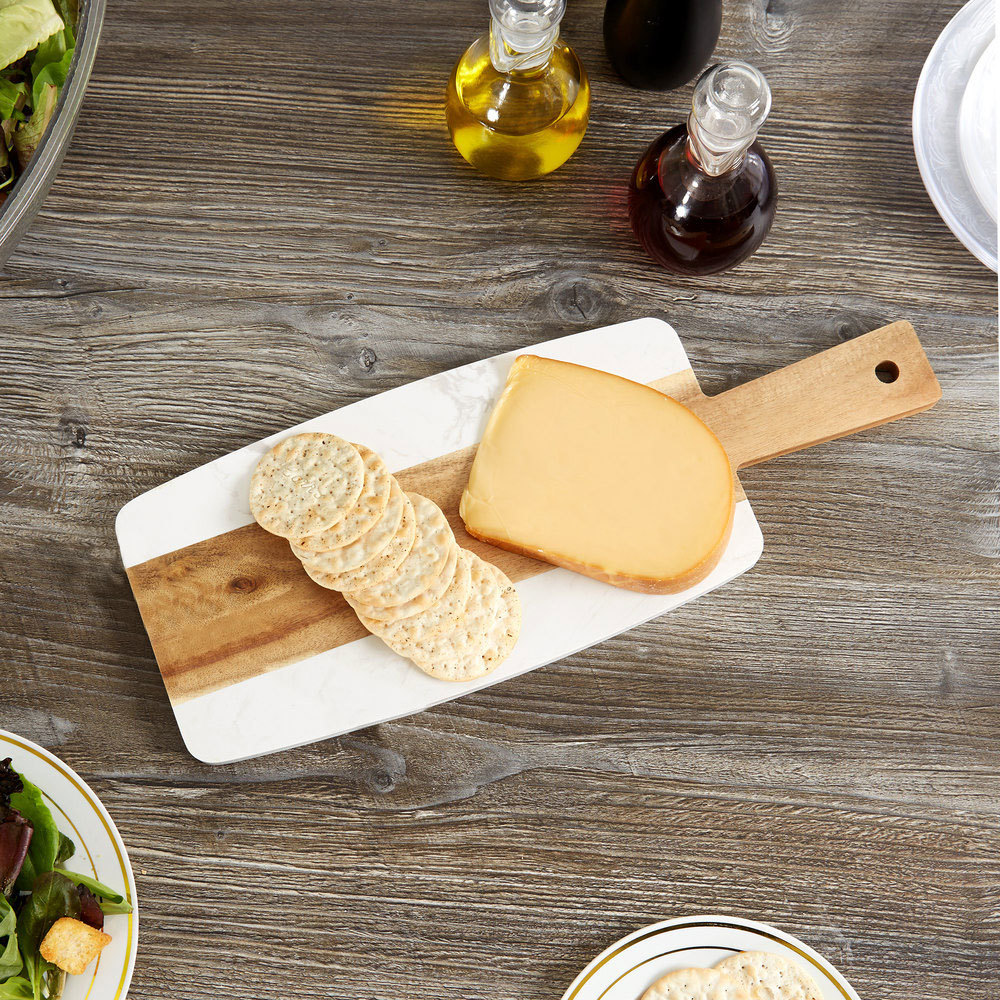 Marble cutting board and acacia wood stitching cheese board fruit board