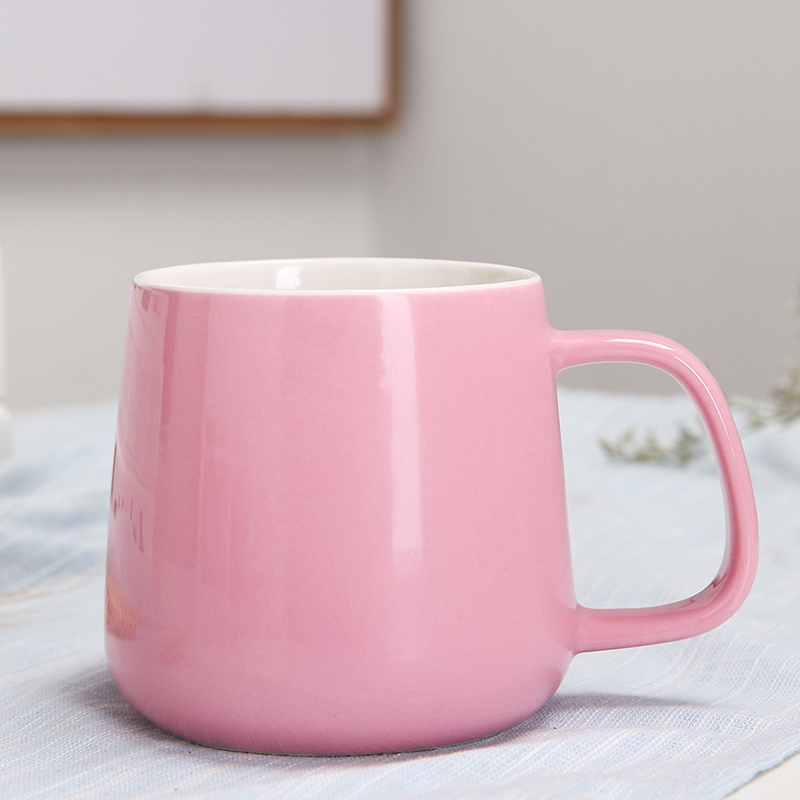 Matte pink colour ceramic cup