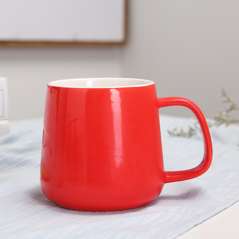 Matte red colour ceramic cup