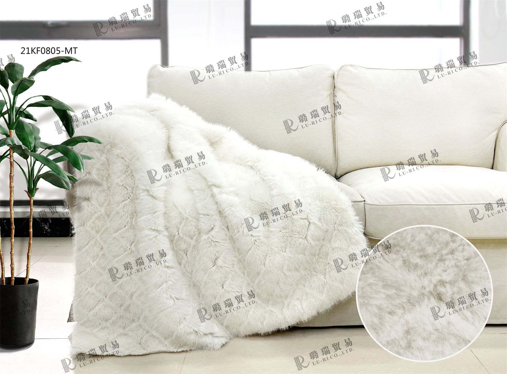 Faux fur throw