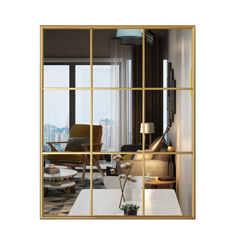 North Europe style art design Metal rectangular window frame bathroom&bedroom wall hangs mirror