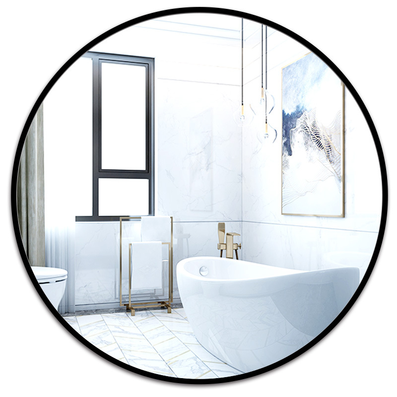 3 mm aluminum alloy bathroom hotel and home decor simple fashion style round wall mirror