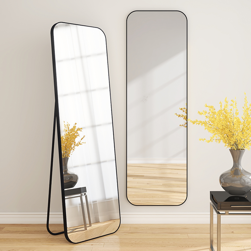 Explosion-proof Nordic fashion simple metal frame wall hanging decoration full length bracket mirror
