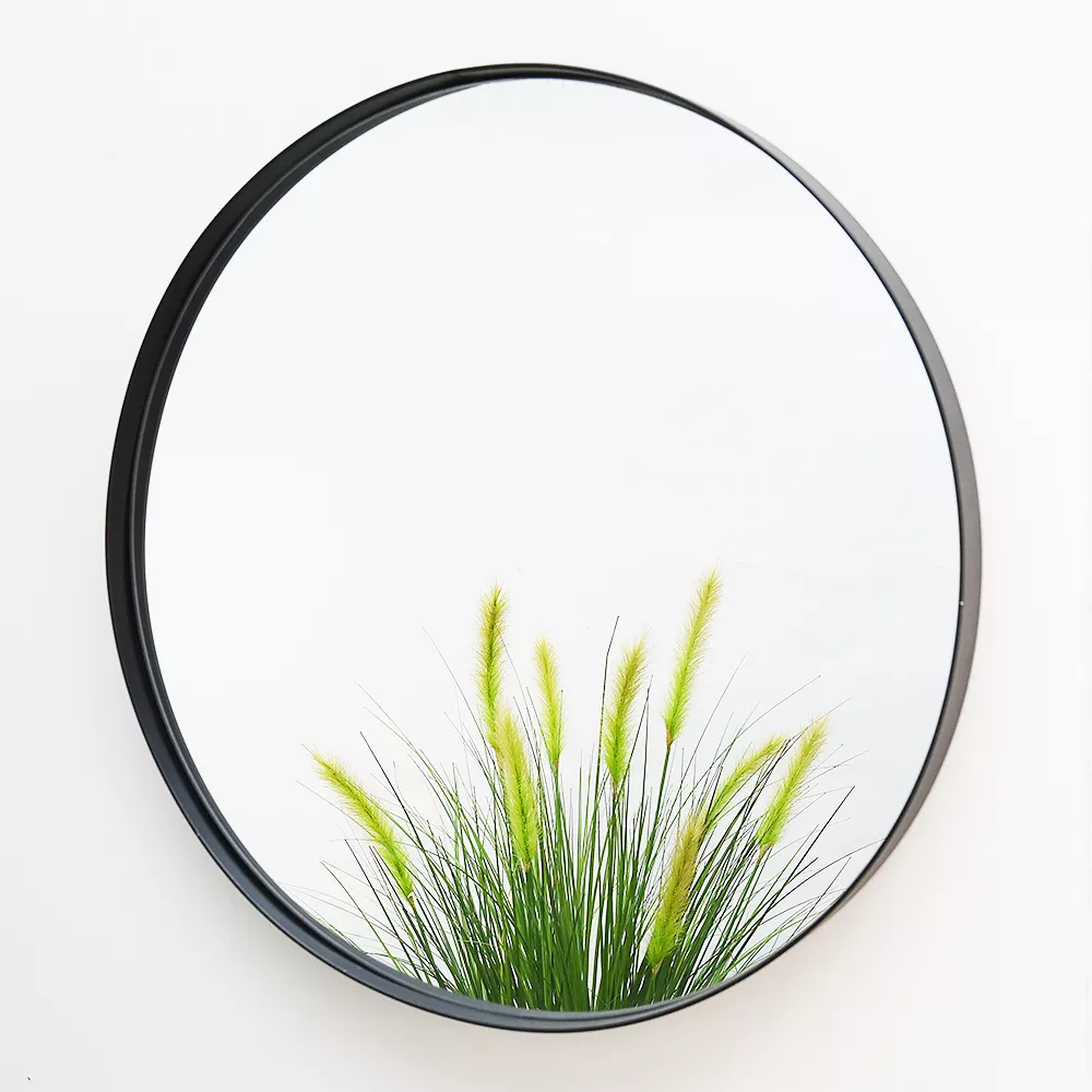 Simple style design Metal bathroom mirror decorated with circular wall hanging glass mirror