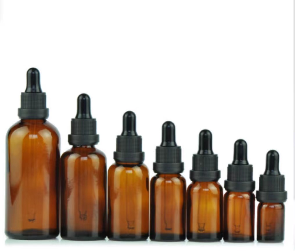 5-100ml tawny essential oil glass dropper cosmetic liquid sub light glass bottle