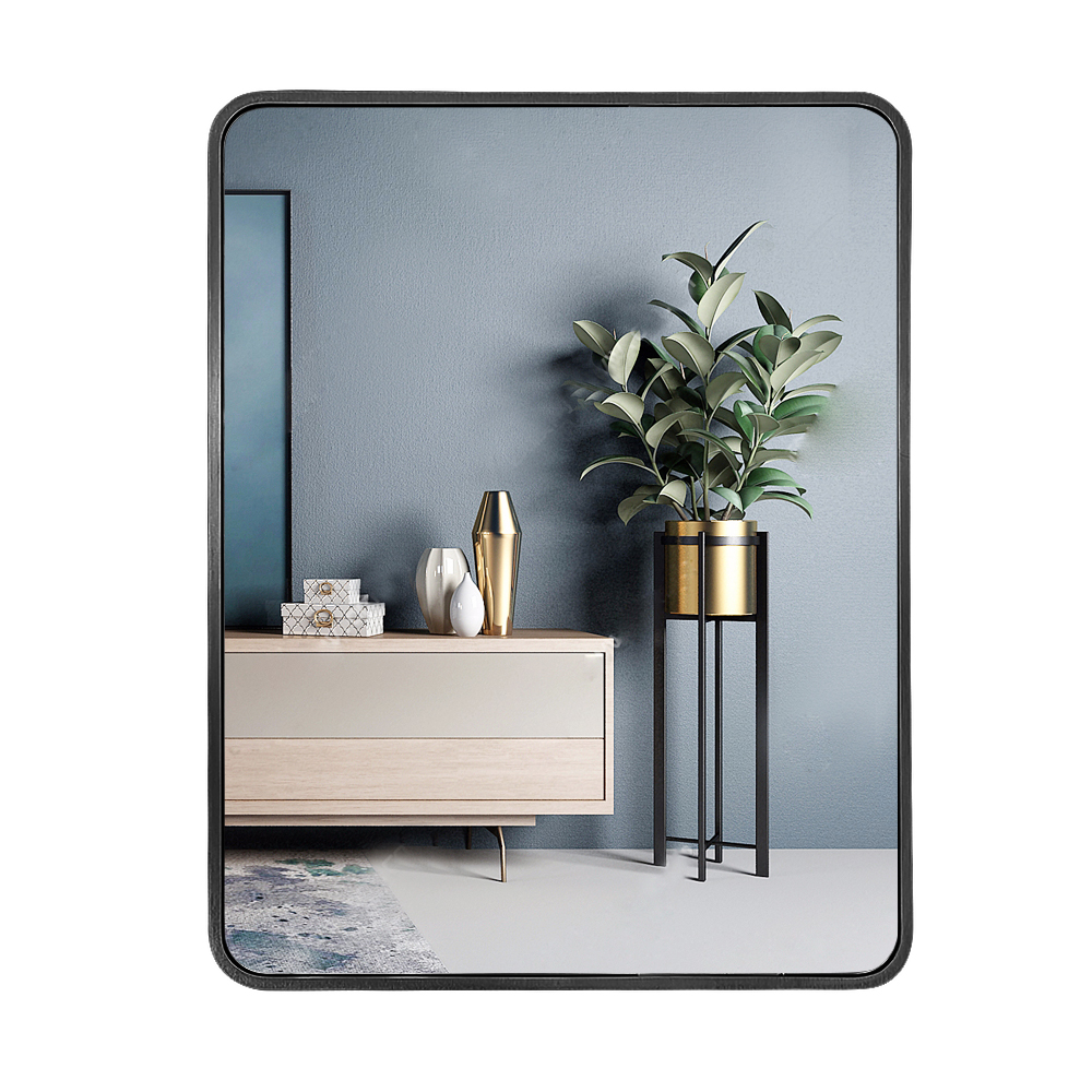 Hotel Decorative Aluminum frame Modern Rectangle Bathroom Wall Mirror Gold Black silver