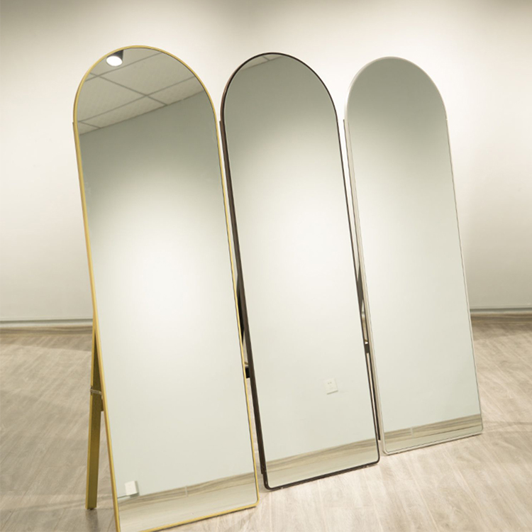 Aluminum frame arch decorative modern wall full length floor mirror
