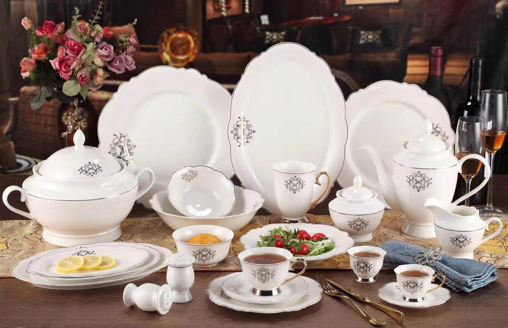 New bone china dinner set dinnerware tableware