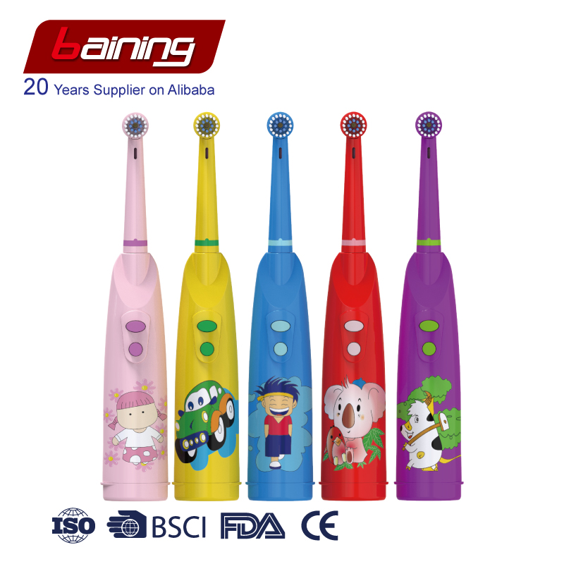 HL-248 Cartoon pattern children's rotating battery-powered electric toothbrush