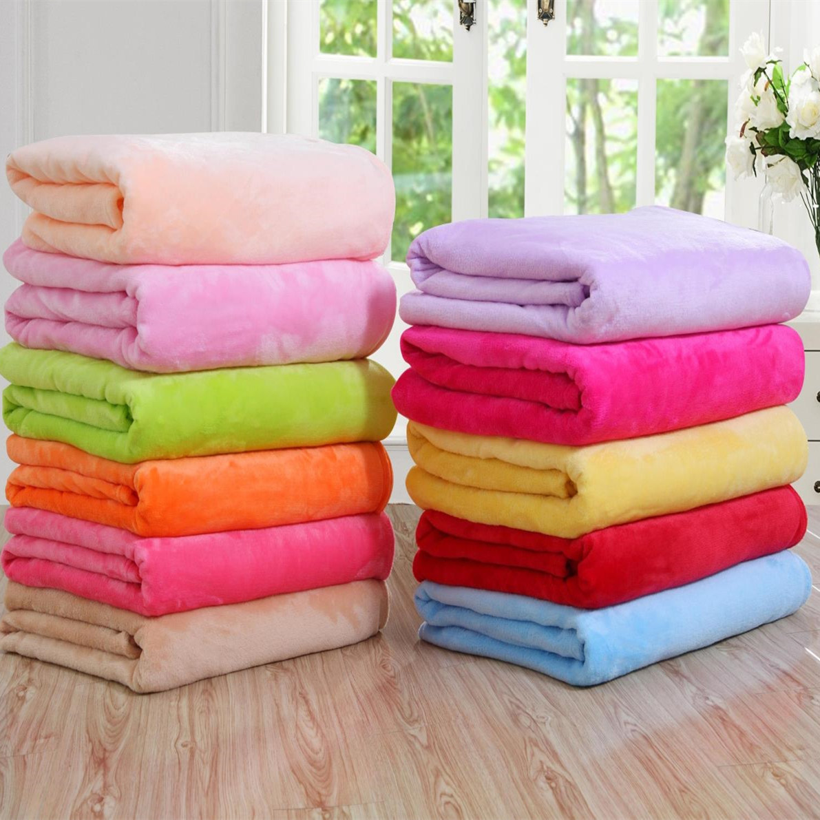 100%polyester solid flannel blanket