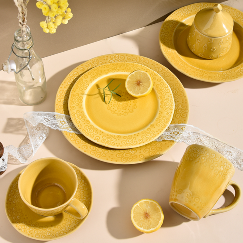 Lace crack glazed ceramic tableware series
