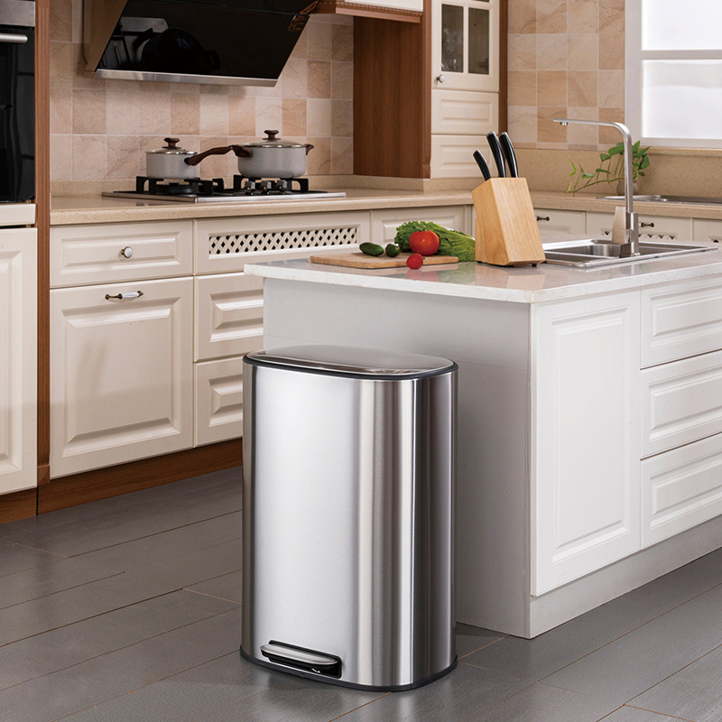 12L/50L household rectangular stainless steel soft close foot pedal trash bin SW6917