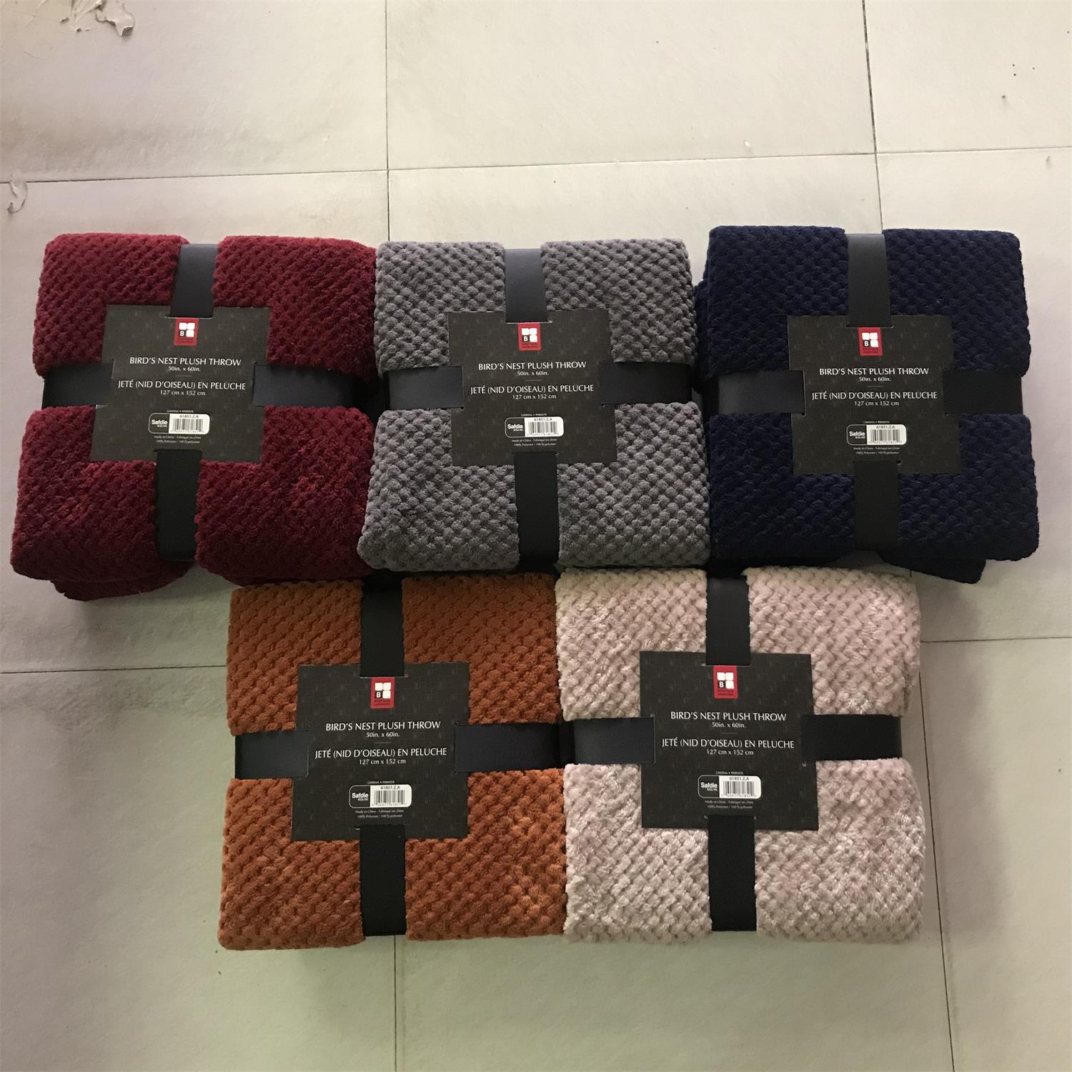 Solid pop corn blanket, coral fleece