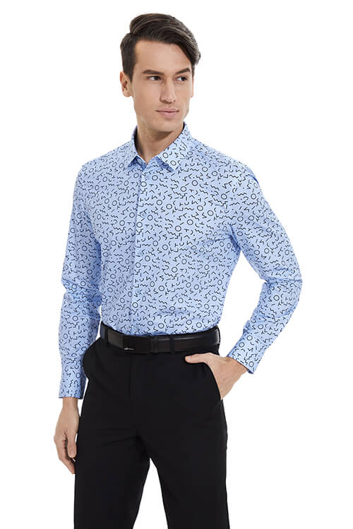 Machine Washable knit stripe business casual shirts