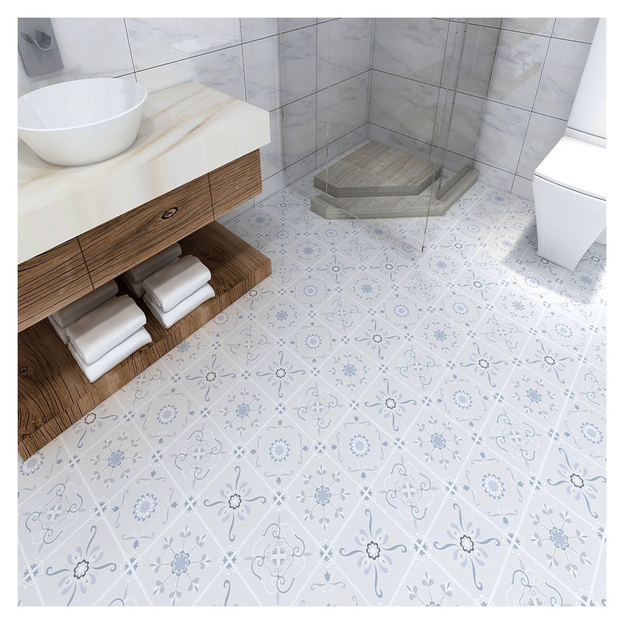 Ceramic tile design flooring stickers Matt surface adhesive flooring