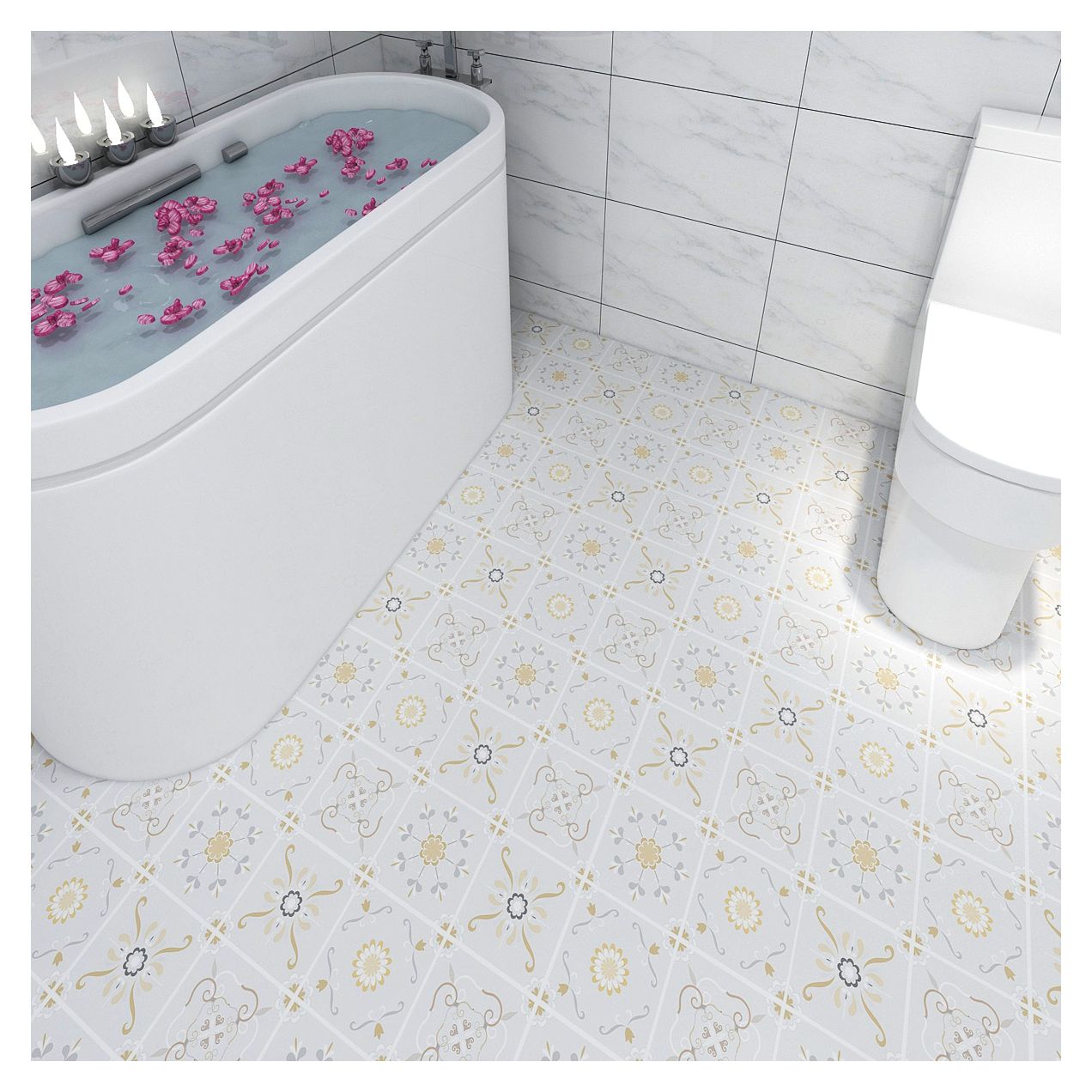 Ceramic tile design flooring stickers Matt surface adhesive flooring