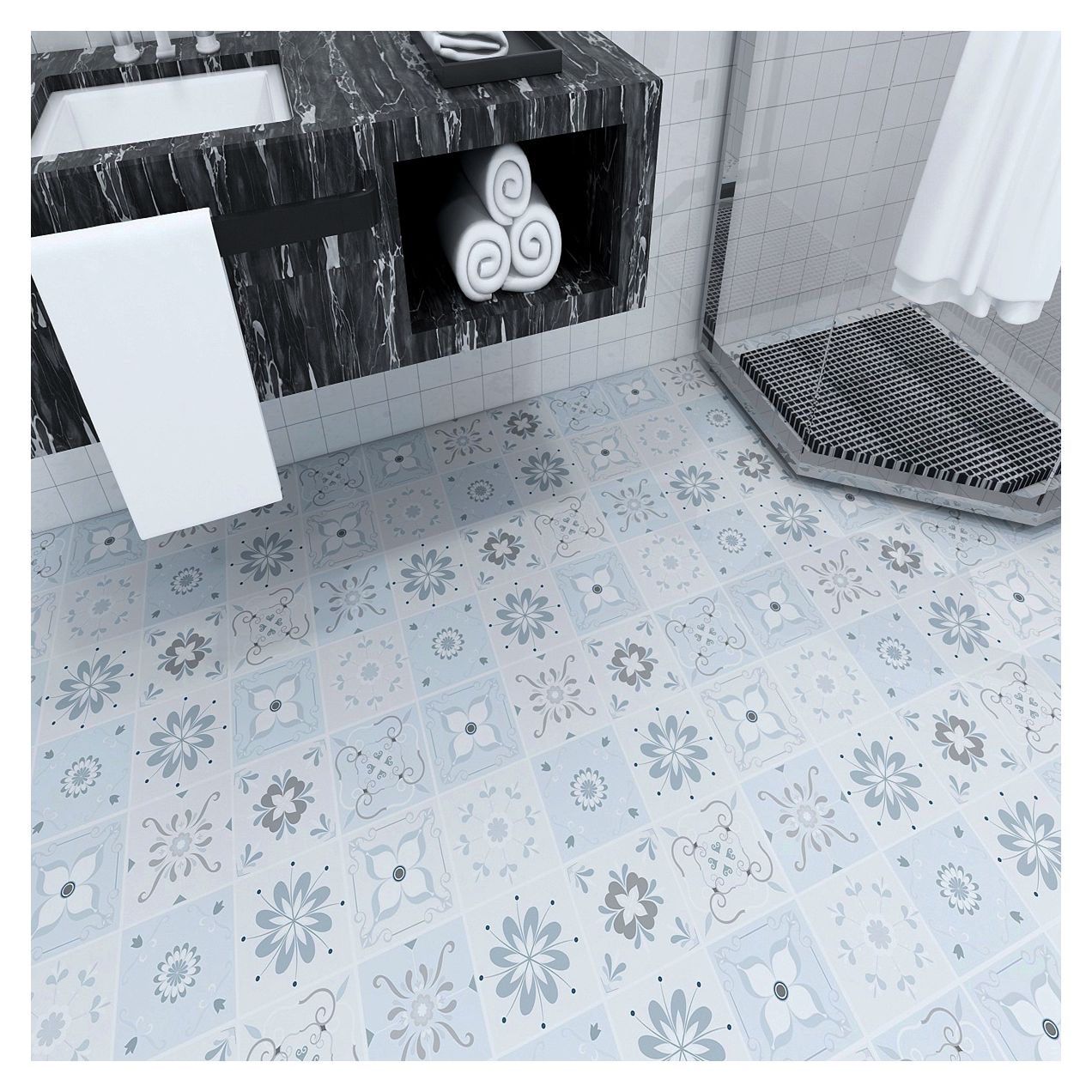 Ceramic tile design flooring stickers Matt surface adhesive flooring